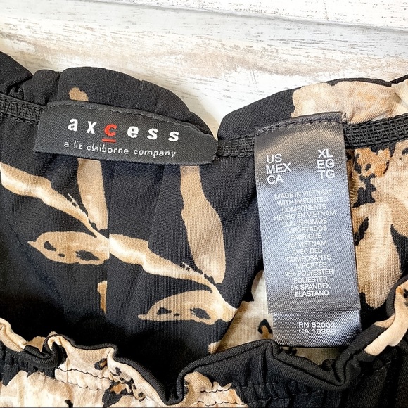 AXCESS LIZ CLAIBORNE | Floral Sleeveless Mini Dress Black - Picture 4 of 7